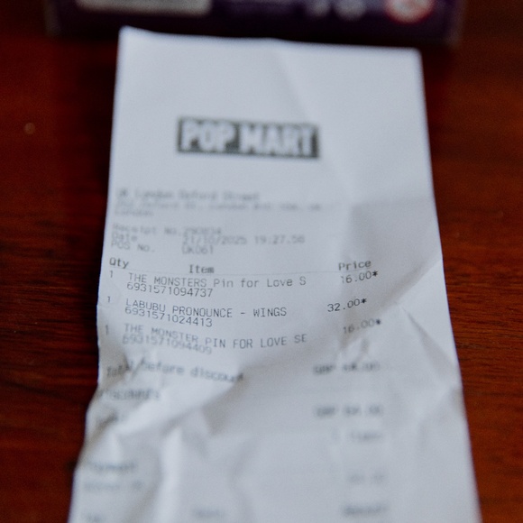 Pop Mart the Monsters LABUBU x PRONOUNCE - WINGS OF FORTUNE *SEALED* Receipt - Picture 6 of 8